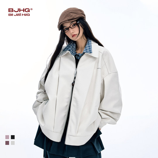 林秋楠同款BJHG不计后果鳄鱼纹皮衣棉服男女加厚冬装外套夹克棉袄