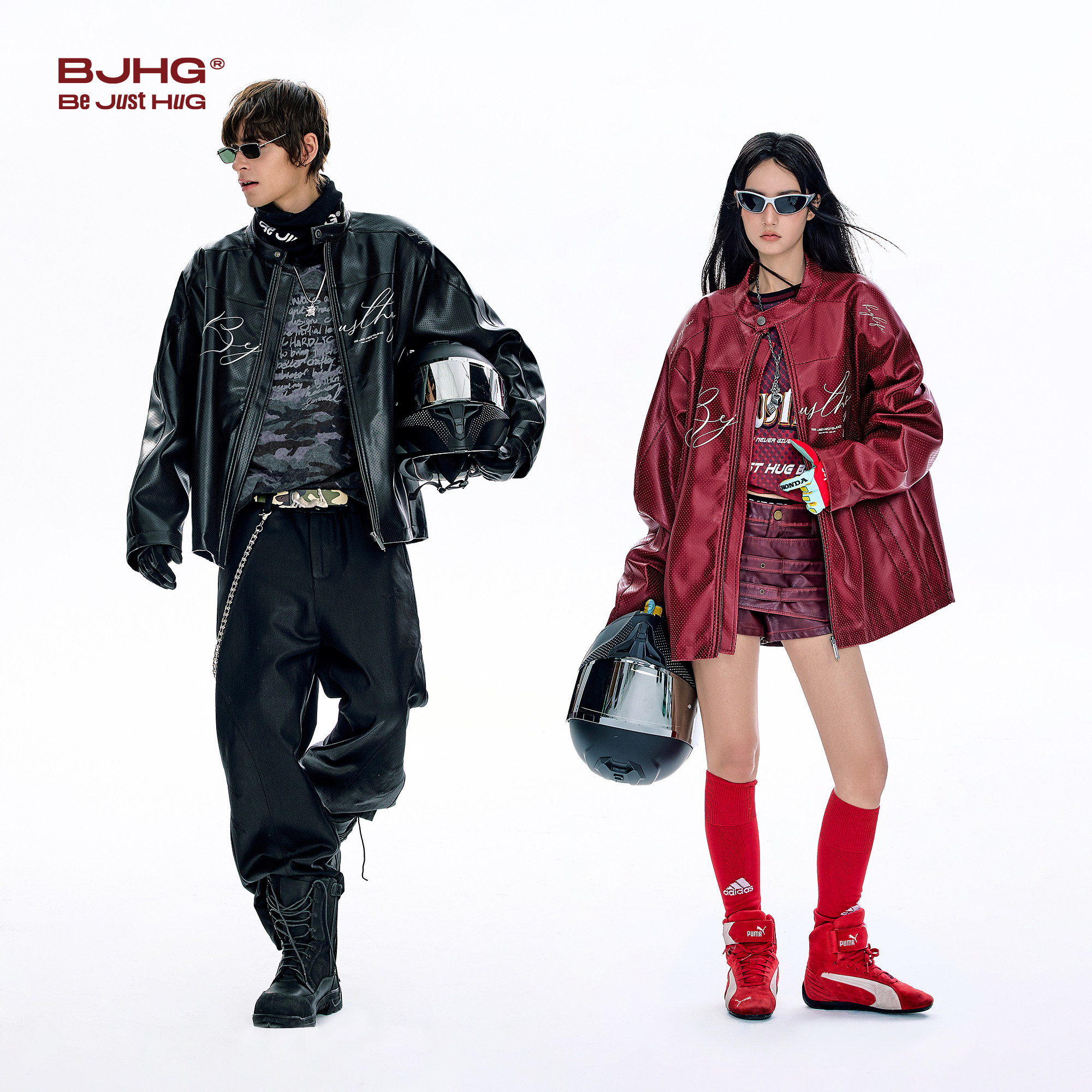 BJHG不计后果美式冲孔皮衣外套男款春季2026新款PU皮夹克机车服女,淘宝优惠券,粉丝福利购,淘宝优惠卷