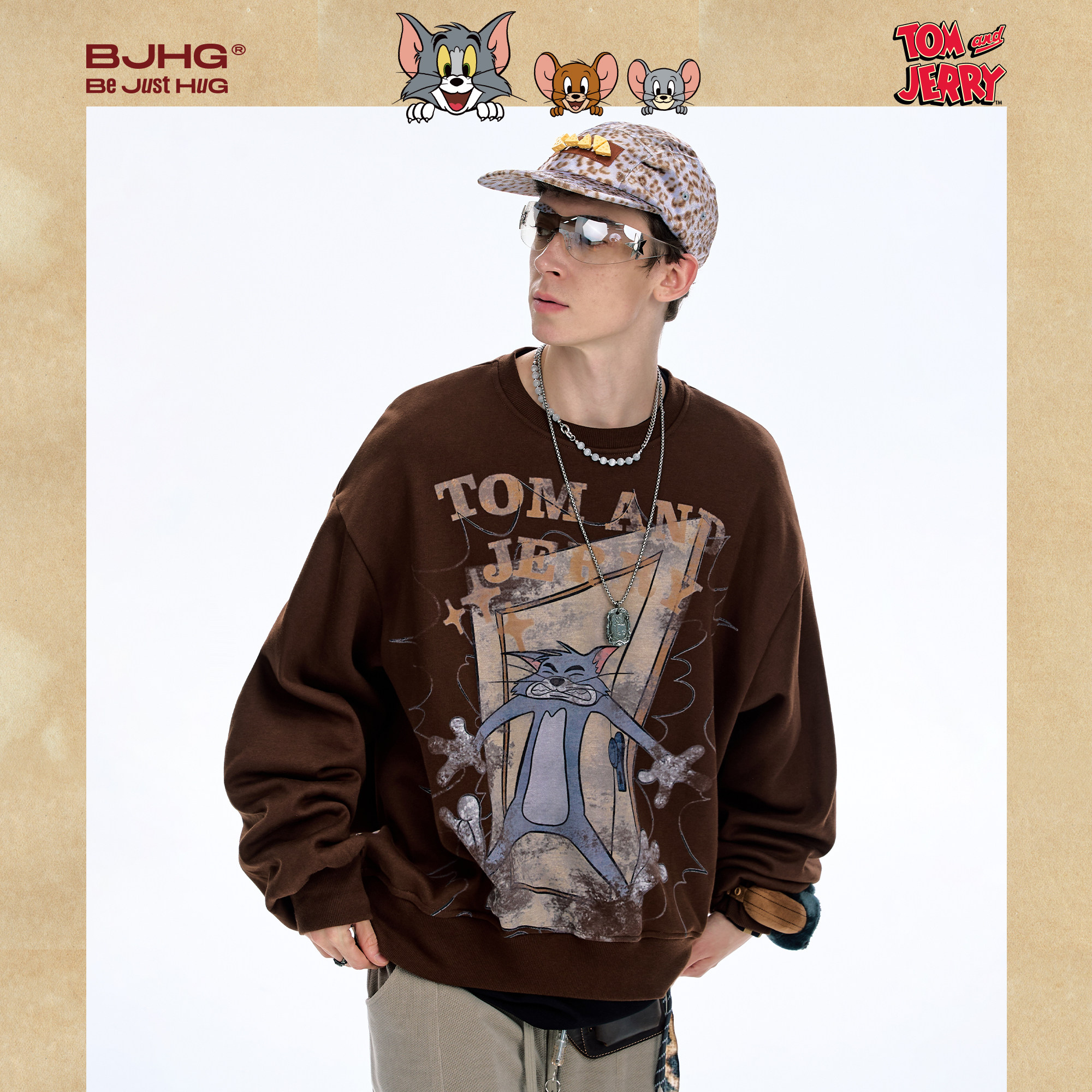 BJHG不计后果猫和老鼠联名卫衣男款2025新款秋重磅潮牌圆领上衣女