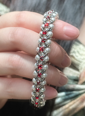 施家珍珠手链新中式手工编织手链轻奢小众精致手串女款高级感小众