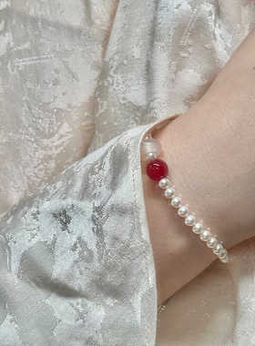 李唐女珍珠玛瑙新中式葫芦手链