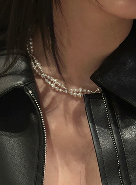 施家珍珠项链配饰女款2025新款项链高级感轻奢小众项圈锁骨链原创