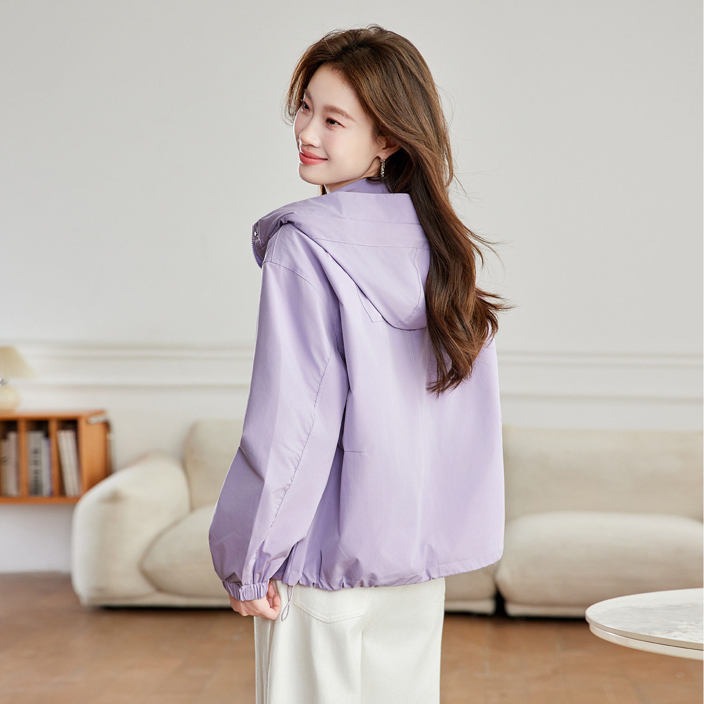 2026春新款紫色外套女洋气减龄休闲百搭冲锋衣夹克小个子风衣MZ32,淘宝优惠券,粉丝福利购,淘宝优惠卷