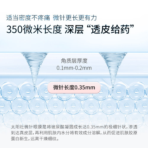 太阳社微针眼膜淡化细纹眼袋抗皱紧致可溶性玻尿酸微晶眼膜贴 - 图0
