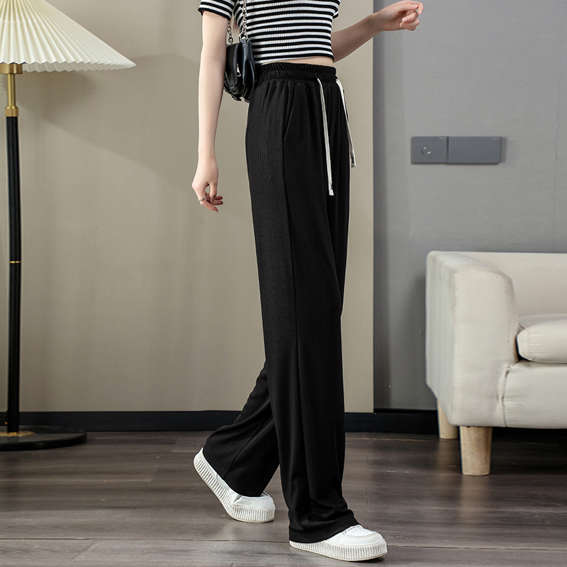 23新款夏季休闲冰丝阔腿裤女