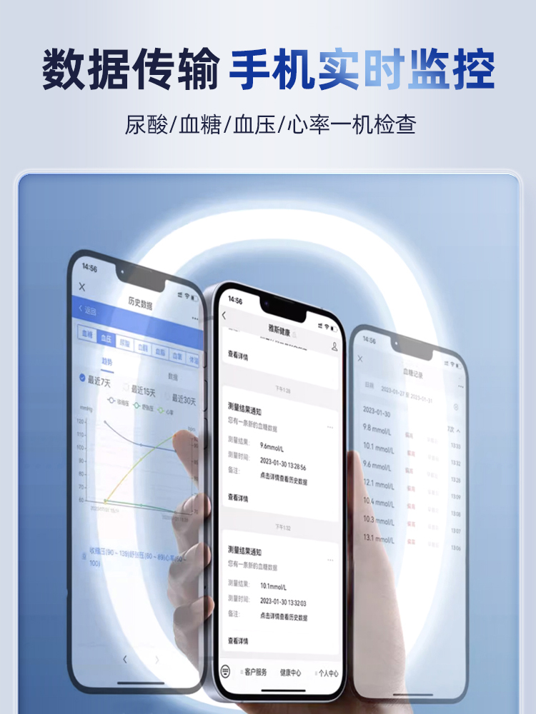 雅斯血糖测试仪家用试纸血压计医用尿酸检测仪器高精准测量一体机-图2