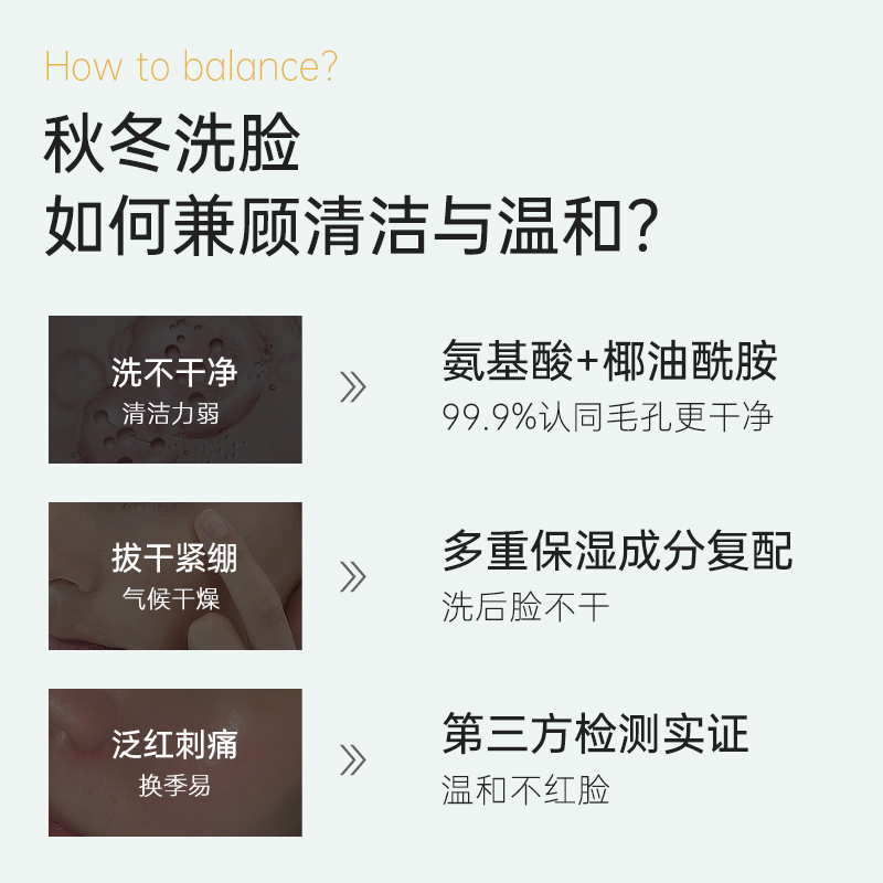 法兰度氨基酸洗面奶男女洁面乳洗脸膏清洁毛孔清爽滋润保湿50g