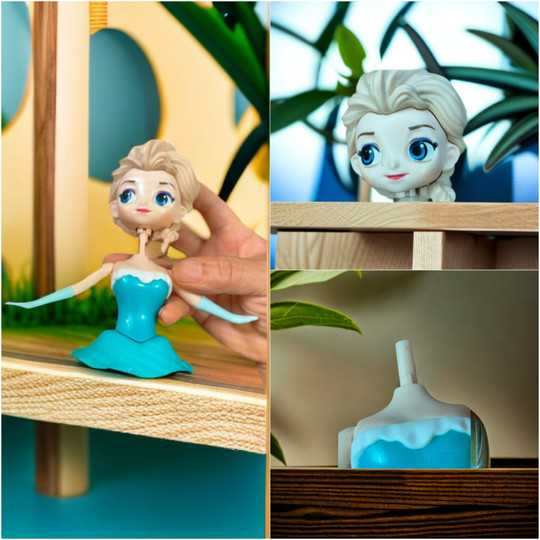 会跳舞的艾莎公主冰雪白雪旋转带灯光音乐万向带翅膀儿童电动玩具