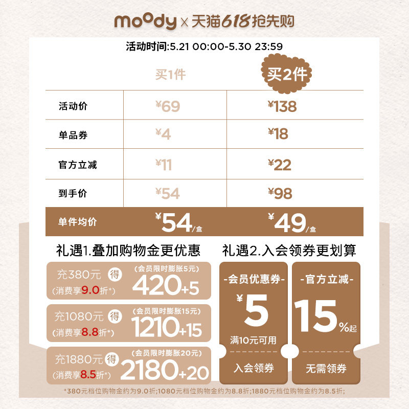 [清仓]moody美瞳蓝色日抛随心搭系列高光彩色隐形眼镜10片装专享