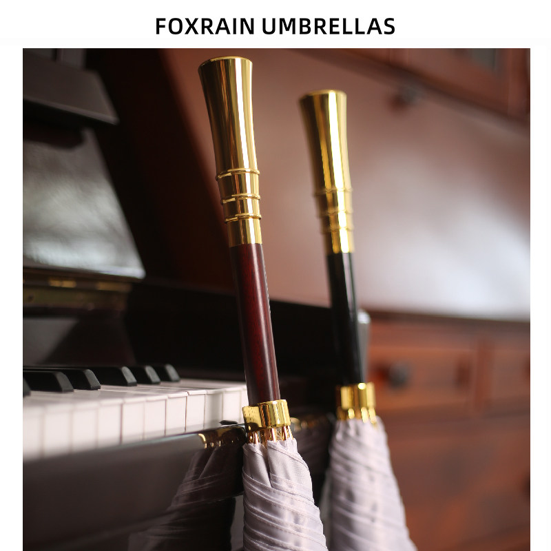 foxrain复古渐变长柄遮阳直杆英伦贵族高端高级感女晴雨伞高颜值 - 图1