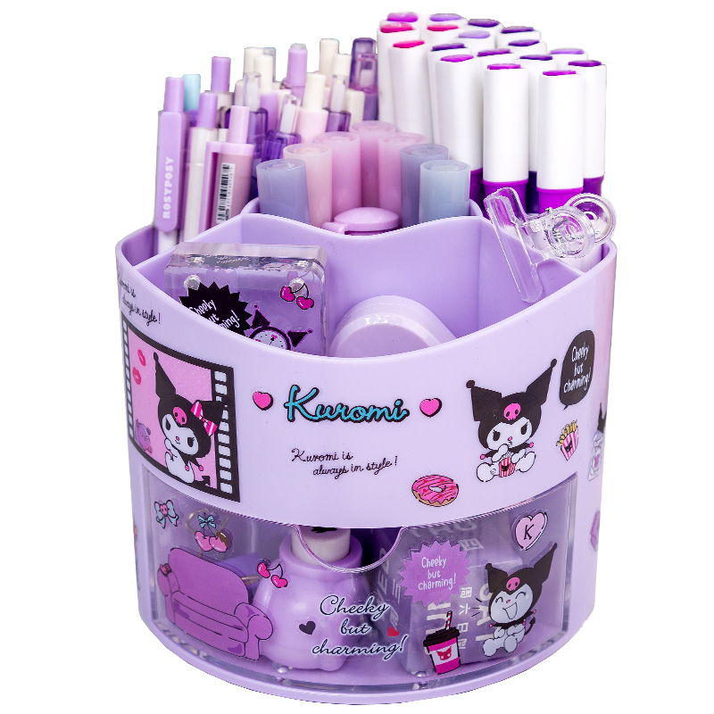 360度旋转笔筒多功能桌面铅笔盒 小槑同学文具笔筒