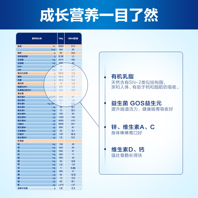 合生元法版有机3段800g法国牛奶粉 丽杰海外婴幼儿牛奶粉
