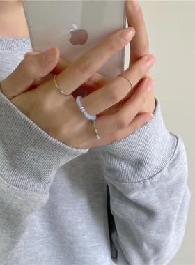 彩色醋酸串珠四件套戒指