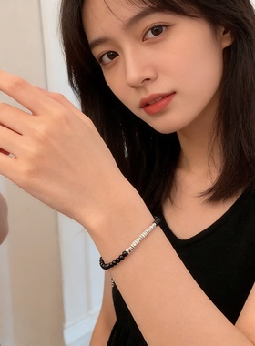 简约碎银手链女气质百搭叠戴甜酷手环小众设计创意手饰潮