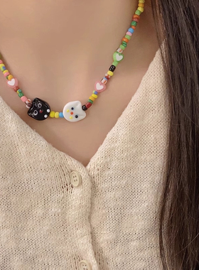 可爱卡通手链女款童趣搞怪小众设计闺蜜手串甜美多巴胺手腕链