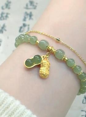 气质百搭双层花生甜美手链闺蜜女小众设计串珠手串摆摊饰品