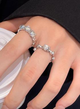 渐变色开口爆款套装炫彩戒指轻奢