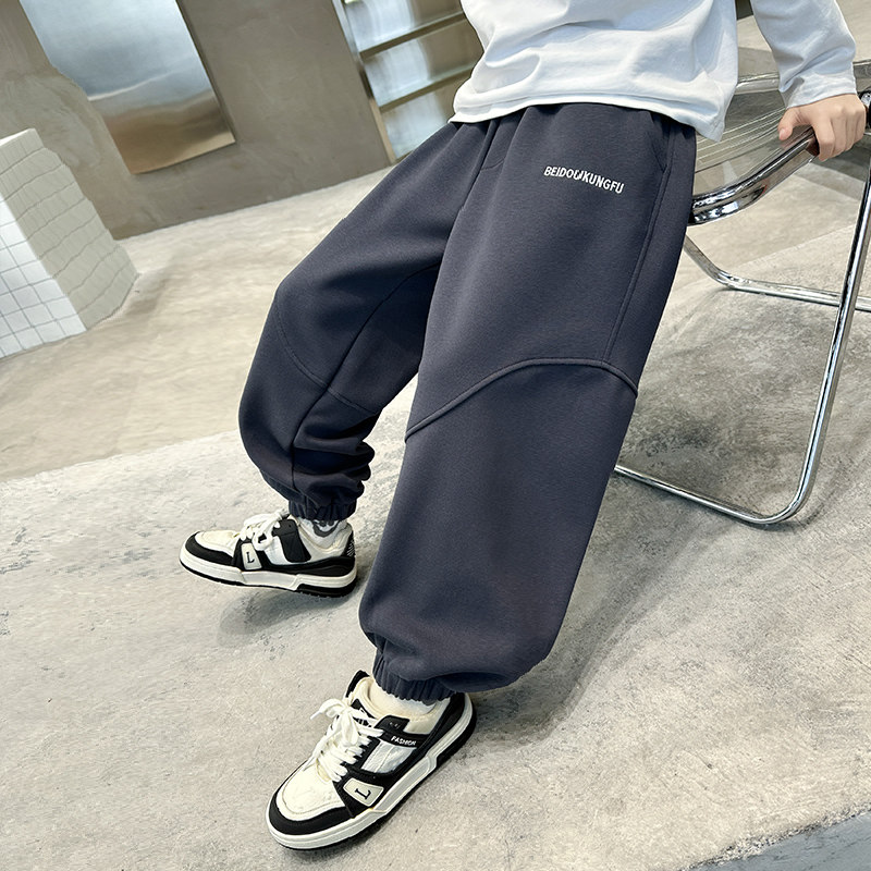 新款男童裤子春秋款儿童休闲裤冬装加绒加厚大童运动裤洋气男孩潮,淘宝优惠券,粉丝福利购,淘宝优惠卷