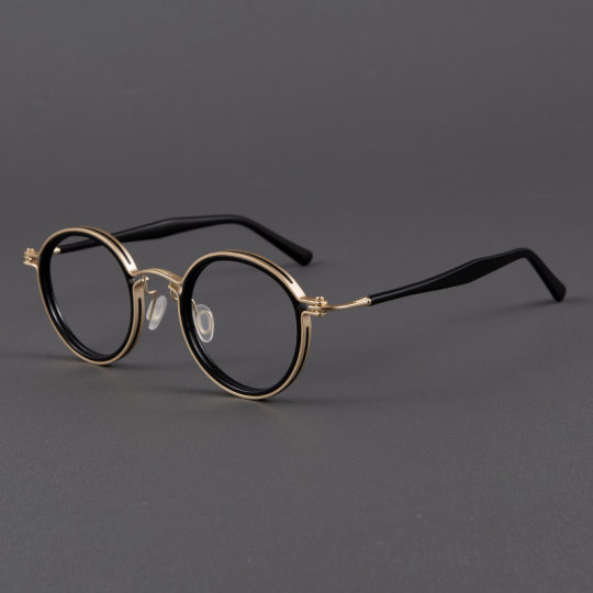 木川近视眼镜框男款玳瑁色复古圆框大脸眼睛框女超轻纯钛可配度数