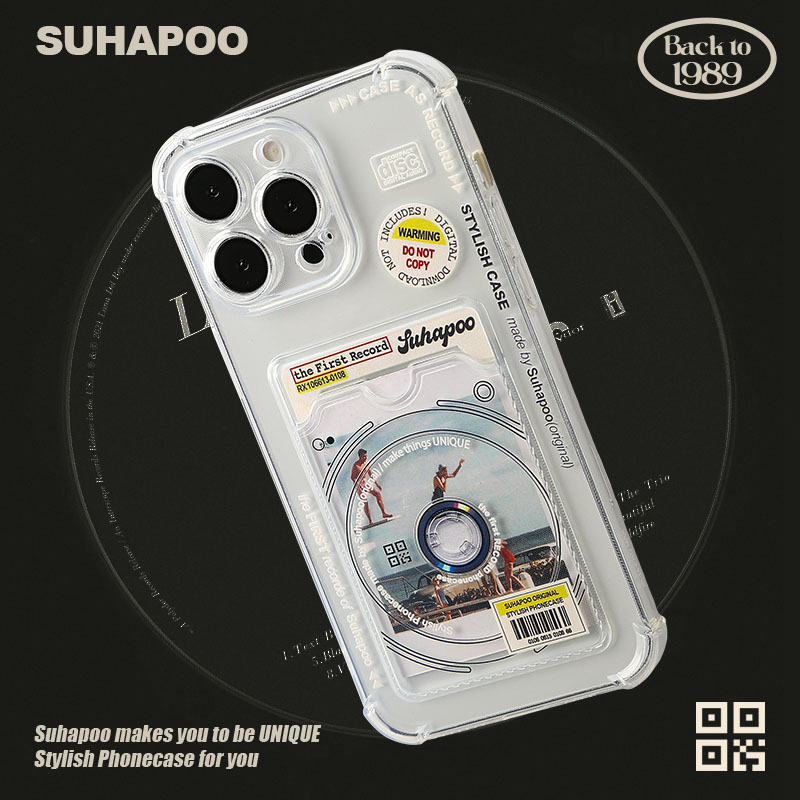 suhapoo壳内策展 CD卡包手机壳iphone17promax苹果16透明13照片15ins风xr14plus全包美式复古小众,淘宝优惠券,粉丝福利购,淘宝优惠卷