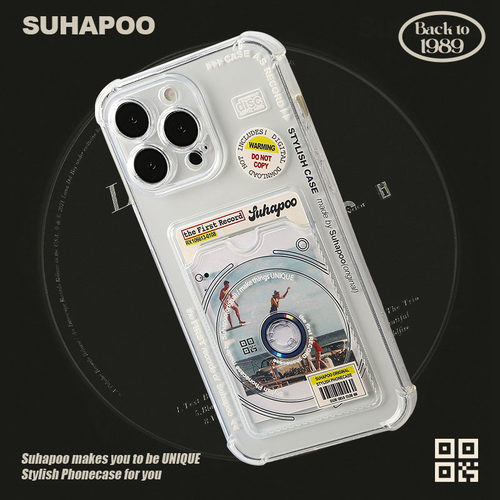 suhapoo壳内策展 CD卡包手机壳iphone17promax苹果16透明13照片15ins风xr14plus全包美式复古小众 - 图0