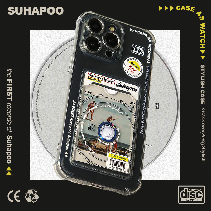suhapoo壳内策展 CD卡包手机壳iphone17promax苹果16透明13照片15ins风xr14plus全包美式复古小众,淘宝优惠券,粉丝福利购,淘宝优惠卷