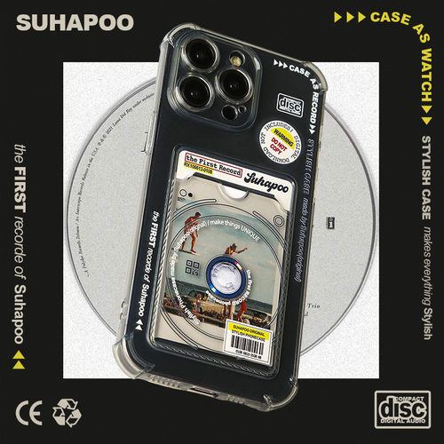 suhapoo壳内策展 CD卡包手机壳iphone17promax苹果16透明13照片15ins风xr14plus全包美式复古小众 - 图3