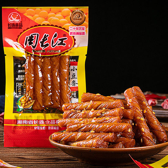 Zhou Changjiang Xiaodian Spicy Strips Bean Skin Snacks Bean Rolls Bean Tendons Dried Tofu Food Snack Packaging Bean Products Spicy Red