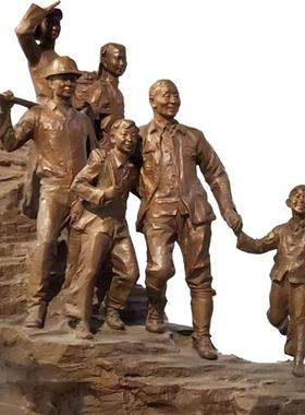 铸铜人物铜像定制大型玻璃钢雕塑真人肖像校园文化头像定制厂家