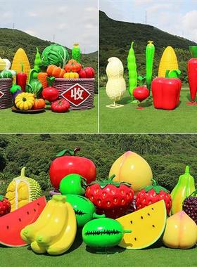 玻璃钢大型仿真蔬菜水果雕塑摆件南瓜玉米荷兰豆模型庭院农场造景