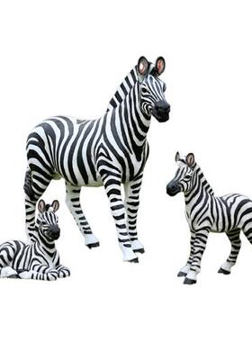 户外斑马雕塑玻璃钢仿真动物长颈鹿摆件大落地园林景观装饰幼儿园