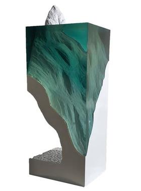 透明环氧树脂摆件酒店大型创意雕塑别墅桌面冰川海洋工艺术品定制