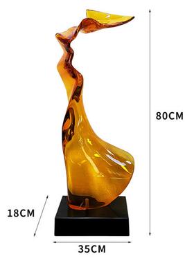 家居客厅玄关落地抽象摆件透明树脂雕塑酒店别墅楼梯间装饰艺术品