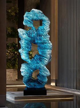 乔迁开业礼轻奢高档太湖石透明树脂雕塑客厅玄关家居软装饰品摆件