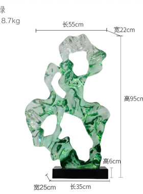 酒店大堂摆件透明树脂太湖石雕塑样板间玄关楼梯下装饰摆件艺术品