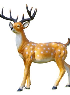 户外仿真梅花鹿雕塑玻璃钢庭院售楼部鹿摆件园林景观大型装饰落地