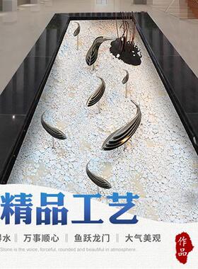 不锈钢鱼雕塑摆件抽象镂空鱼群动物户外水景水池墙面装饰金属定制