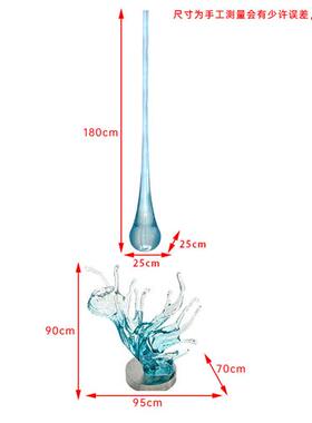 酒店大堂客厅透明树脂水滴天花板吊饰空中艺术雕塑现代创意挂摆件