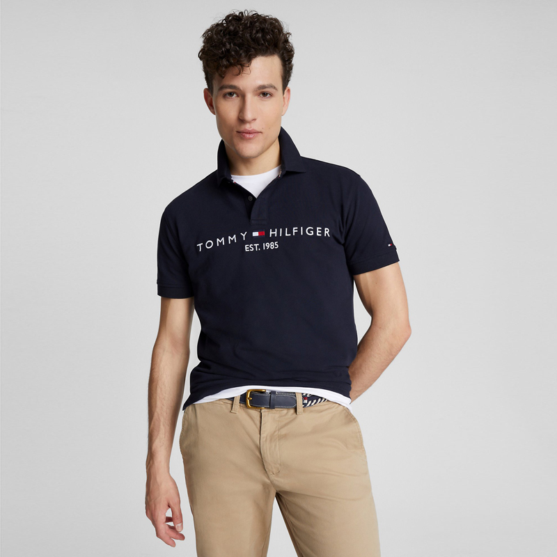 TommyHILFIGER23新款春夏男装商务刺绣透气翻领短袖POLO衫78J6983 - 图0