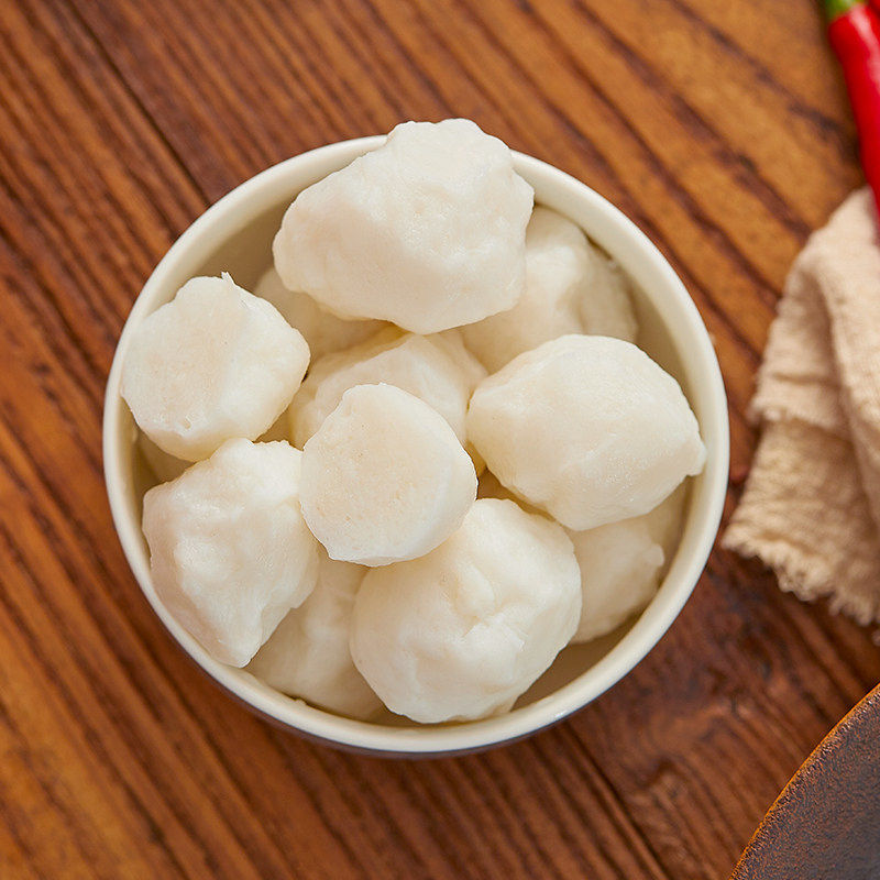 手工墨鱼丸麻辣烫潮汕特产食材火锅丸子关东煮花枝丸海底捞墨斗丸