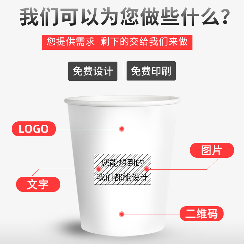 广告纸杯定制印logo一次性杯子加厚1000只装水杯定做整箱商用家用