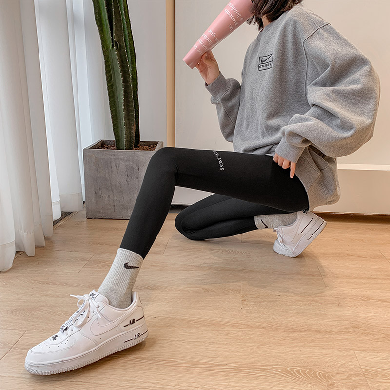 鲨鱼皮外穿春秋灰色运动芭比打底裤 欧诺妍打底裤