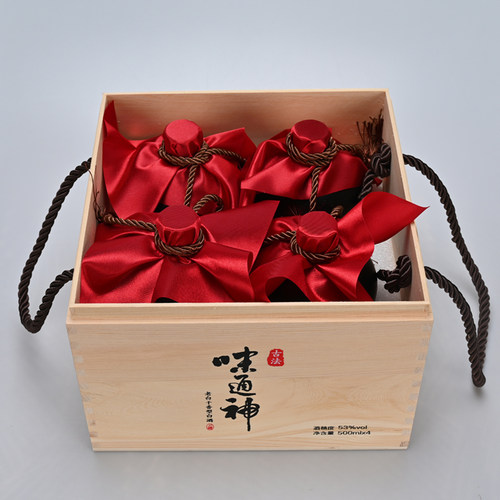 义庆隆 味通神老白干酒 53度500ml*4瓶木盒装 粮食酒衡水特产 - 图0