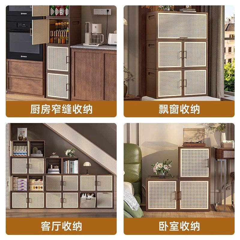 中古风收纳箱免安装家用客厅翻斗柜大容量玩具箱零食收纳柜组合柜,淘宝优惠券,粉丝福利购,淘宝优惠卷