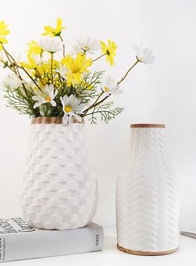 北欧ins白色大号水培陶瓷花瓶现代简约时尚家居客厅装饰品摆件定