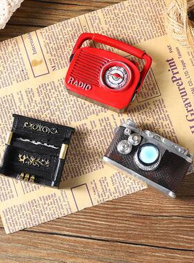 相机钢琴打字机复古做旧创意树脂迷你小摆件家居装饰网店拍摄道具