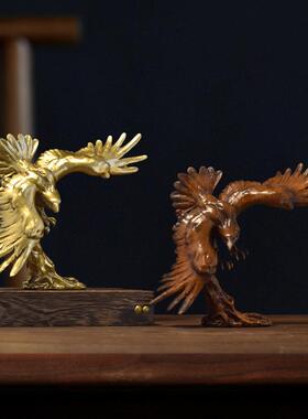 美式金色老鹰摆件家居玄关书房公司老板办公桌装饰摆件开业礼品