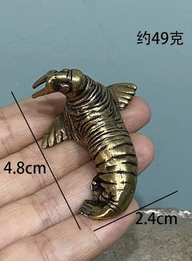 创意热销做旧实心镀铜海象摆件客厅书房茶宠摆件工艺品小摆件定制