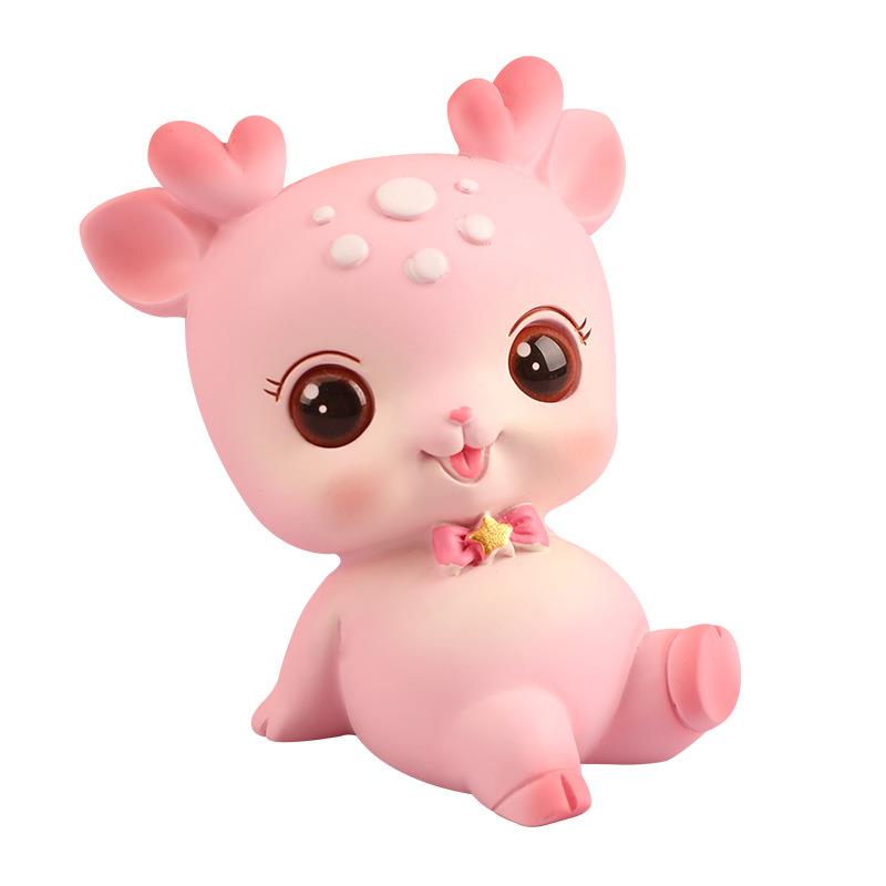 初心小萌鹿可爱树脂鹿摆件少女心创意家居摆件学生礼品汽车摆件鹿