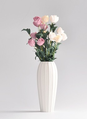 陶瓷创意白色花瓶现代简约瓷器客厅摆件家居家饰干花花器插花定制